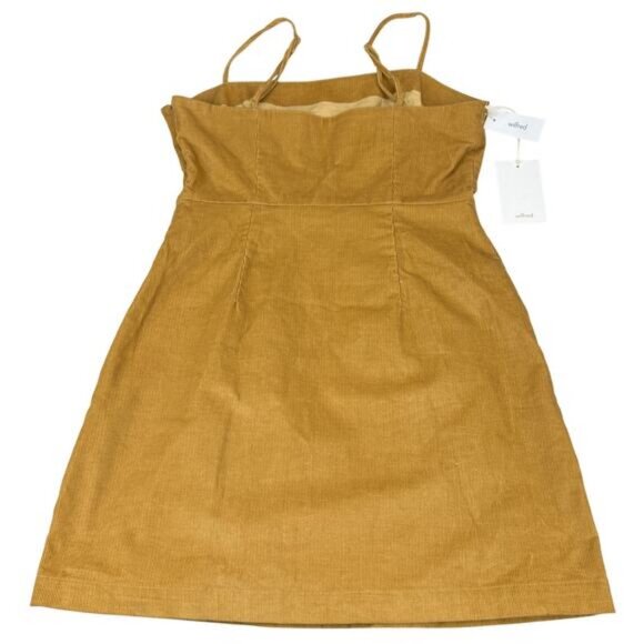 Aritzia Wilfred Isabelle Corduroy Mini Dress In Golden Amber Size 4 - Picture 7 of 7